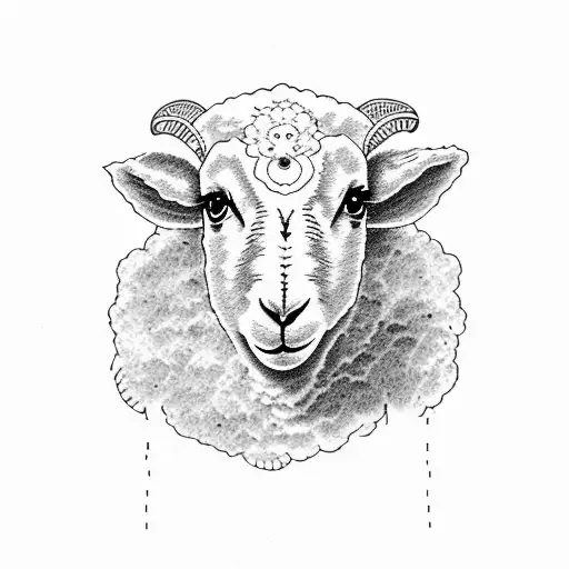 lamb in a field  tattoo design idea