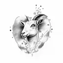 lamb laying down tattoo design idea