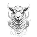 lamb laying down tattoo design idea