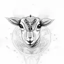 lamb laying down tattoo design idea