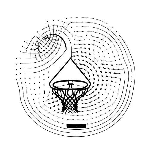 A minimalist tattoo of a basketball merging with a light bulb to symbolize creativity and innovation in entrepreneurship tattoo design idea