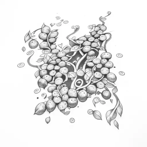 blueberry and vine tattoo design idea