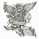 "everything passes" sentence "My arm tattoo design idea