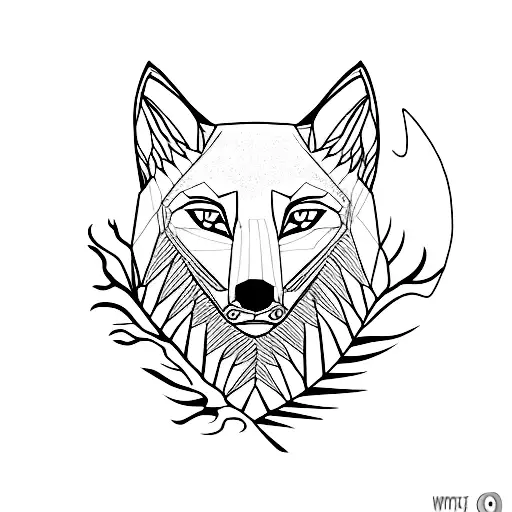 A minimalist tattoo of a wolf exploring a mysterious forest tattoo design idea