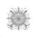 dharma wheel with vajra tattoo design idea