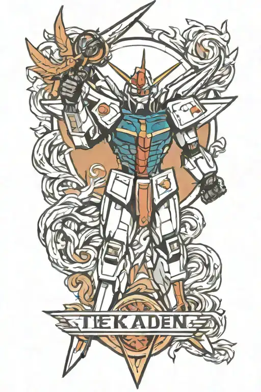 tekkaden logo from gundam tattoo design idea