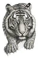 tiger walking tattoo design idea