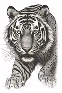 tiger walking tattoo design idea