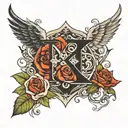 destiny and Keith name with design tattoo design idea