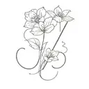 444 numbers with flowers tattoo design idea