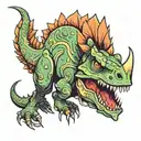 funny looking dino tattoo design idea