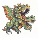 funny looking dino tattoo design idea