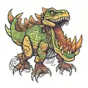 funny looking dino tattoo design idea