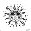 Mexican Sun tattoo design idea