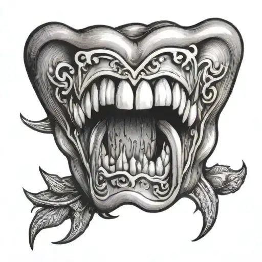 tooth tattoo design idea