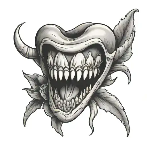 tooth tattoo design idea