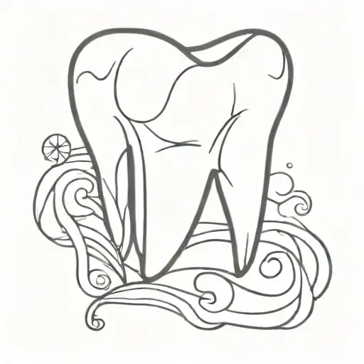 tooth tattoo design idea