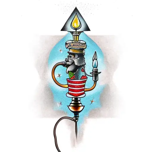picaxe miner lamp tattoo design idea