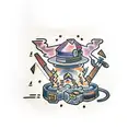 picaxe miner lamp tattoo design idea