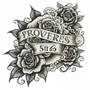 proverbs 3: 15 word verse written tattoo design idea