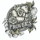 proverbs 3: 15 word verse written tattoo design idea