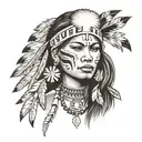Navajo woman face tattoo design idea
