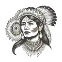 Navajo woman face tattoo design idea