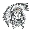 Navajo woman face tattoo design idea