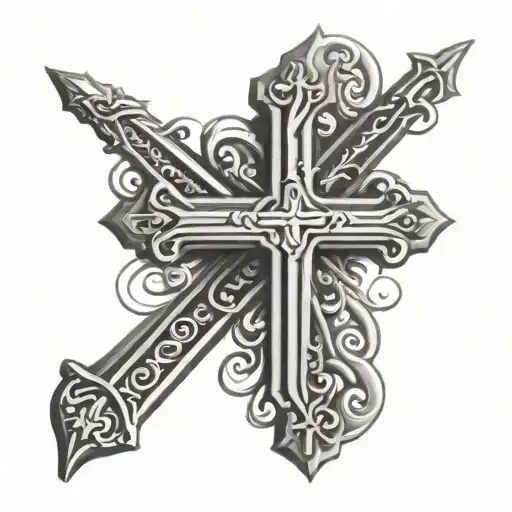 religious cross tattoo design idea