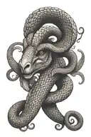 Aries in Snake tattoo design idea
