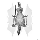 scales of justice with broken hammer tattoo design idea