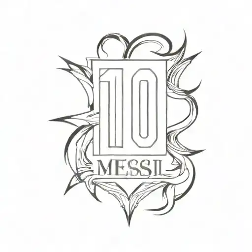Messi name font with number 10 tattoo design idea