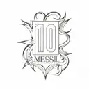 Messi name font with number 10 tattoo design idea