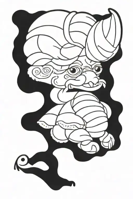 croissant chysanthi tattoo design idea