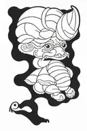 croissant chysanthi tattoo design idea