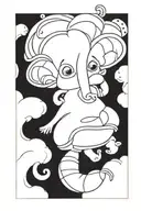 croissant chysanthi tattoo design idea