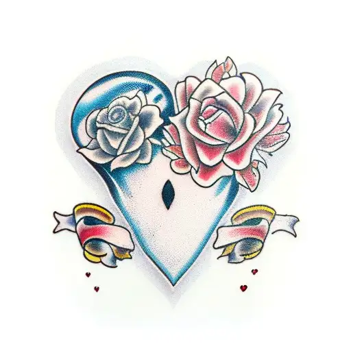 Crying Heart tattoo design idea