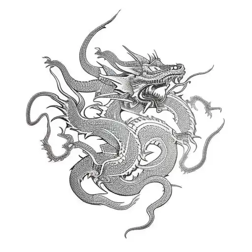 biohazard rat dragon tattoo design idea