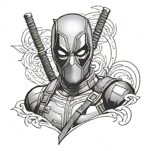 deadpool head tattoo tattoo design idea