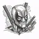 deadpool head tattoo tattoo design idea