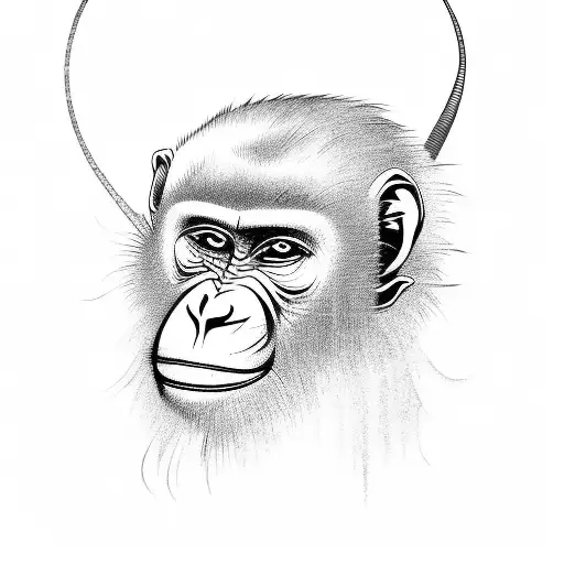 Samurai monkey tattoo design idea