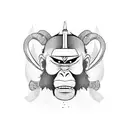 Samurai monkey tattoo design idea