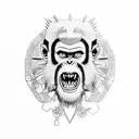 Samurai monkey tattoo design idea