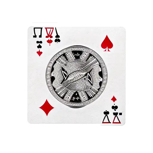 A stack of cash with playing cards and casino chips scattered around tattoo design idea