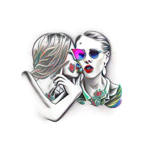 lesbians tattoo design idea