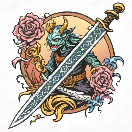 Thunder Breathing Demon Slayer sword tattoo design idea