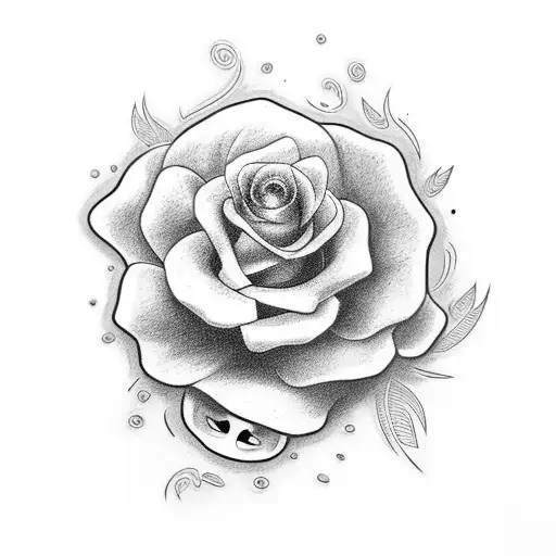 caveira e corvo sobre rosas  tattoo design idea