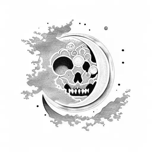 Moon tattoo design idea