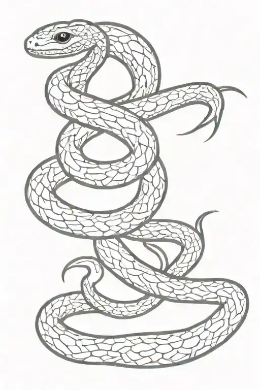 two  snakes with the words born to die in the middle tattoo design idea