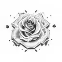 rose and skull and barbed wire tattoo design idea